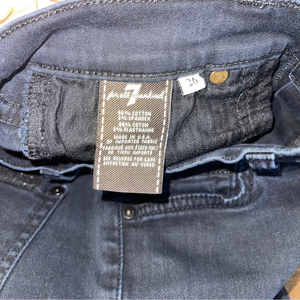 7 For All Mankind Womens Black The Skinny Jeans - Picture 5 of 6